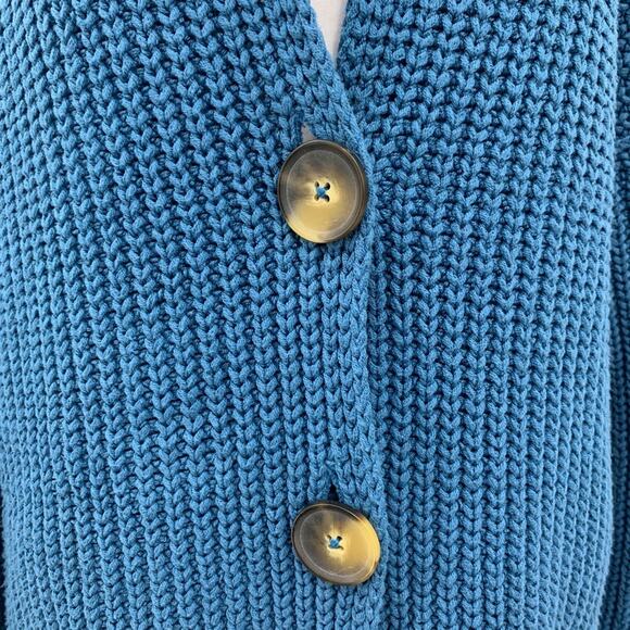 Free People Cardigan Womens M Medium Chunky Knit Swim Too Deep Button Up Sweater - Picture 5 of 12